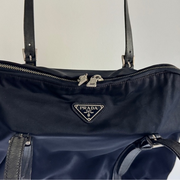 Vintage Prada navy dark blue nylon handle shoulder bag - Picture 4 of 16